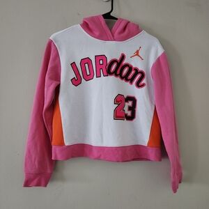 Michael Air Jordan Kids XL Pink and Orange Hoodie Boxy Longsleeve